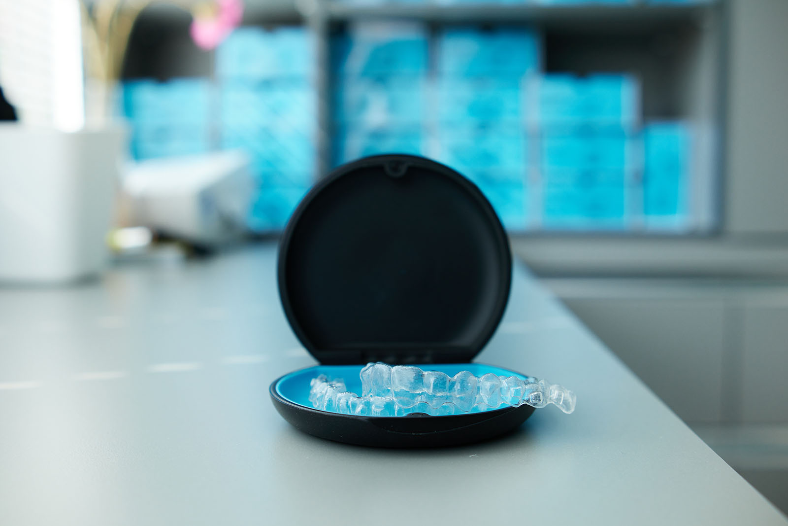 Clear aligners such as Invisalign can help treat gapped teeth, overbite, underbite, and other malocclusions clear Invisalign aligners in their case