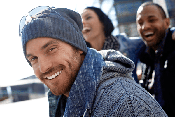 smiling man outdoors in winter, Rancho Cordova, CA