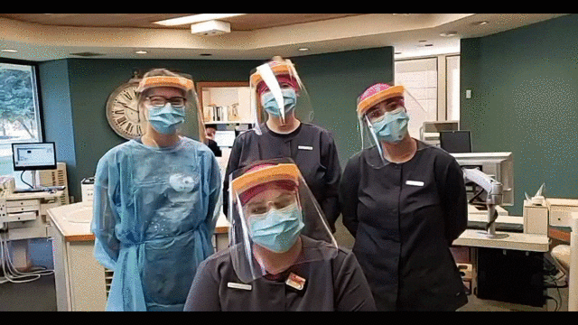 American River Orthodontics team wearing face shields