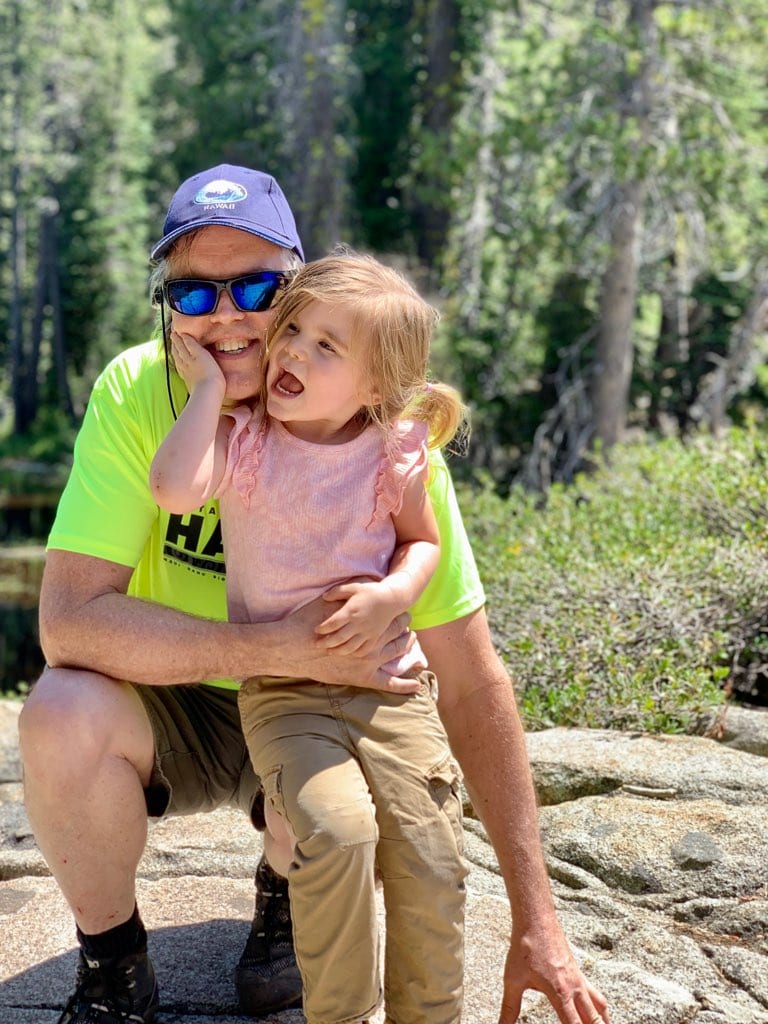 Dr Payne and his daughter Libby out for a hike through the Sacramento foothills