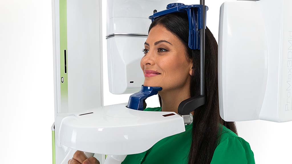 Women getting a 3D xray using the Planmeca ProMax at American River Orthodontics