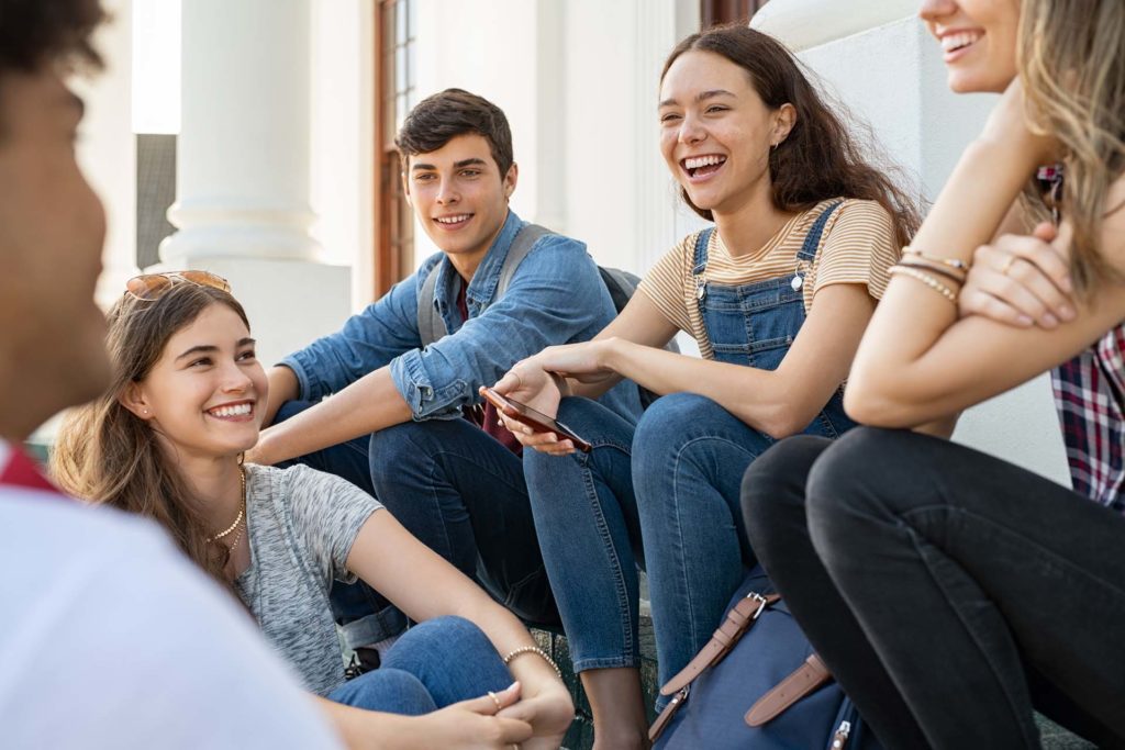 Teenagers hanging out together near Roseville, CA