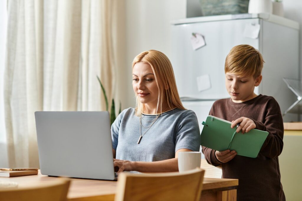 a mom researching insurance providers for orthodontic benefits